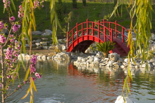 Bridge and pond