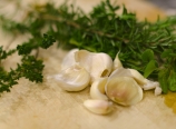 Garlic, thyme, oregano, and rosemary