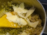 Shaved parmesan with quinoa