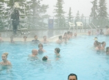 Hot springs while snowing