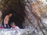 At the sauna cave