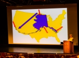 Kathy Slamp explaining Alaska's size