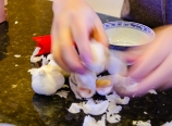 Peeling garlic