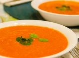 Roasted red pepper smoked gouda soup