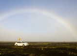 Fading rainbow at Saddle Road junction