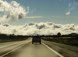 On Saddle Road, into the cloud bank