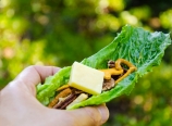 Crunchy mix, cheese, lettuce wrap