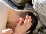 Mark washing his hair