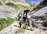 Mickey and Mike hiking up
