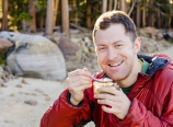 Mark having breakfast