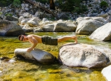 Doing pushups on the Kern River