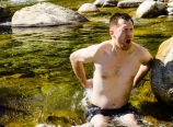 Mark taking a bath