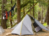 Tent and hanging laundry