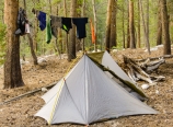 Our camp with hanging laundry