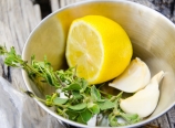 Lemon, garlic, oregano, and thyme