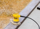 Sanding the cabinet top