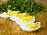Quartered hard-boiled eggs