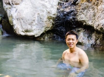 In the hot pool
