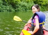 Paddling to Secret Falls trail