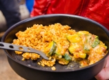 Adobo rice and calabacitas