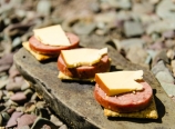 Smoked gouda, beef summer sausage, triscuits