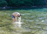 Mark washing in Poia Lake