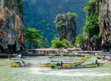 Longtail boats at Ko Tapoo