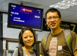 Boarding flight to Bangkok