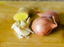 Garlic, ginger, and shallots