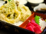 Ahi sashimi and tempura