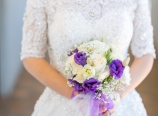 Holding the bouquet