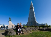 In front of Hallgrimskirkja
