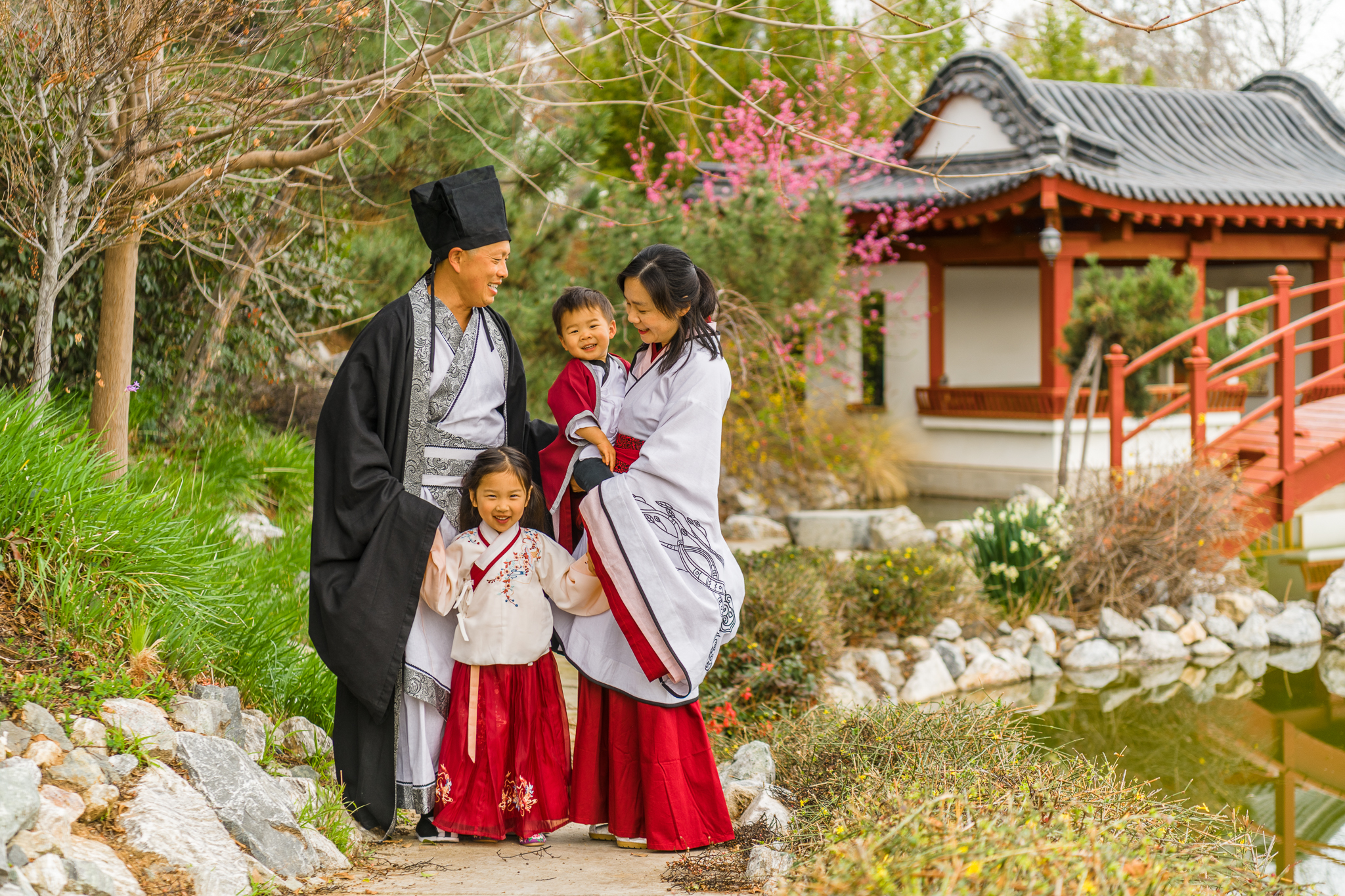 Hanfu with Peach Blossoms